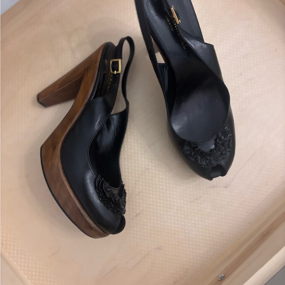 Loeffler Randall Black and Brown Platform Heels